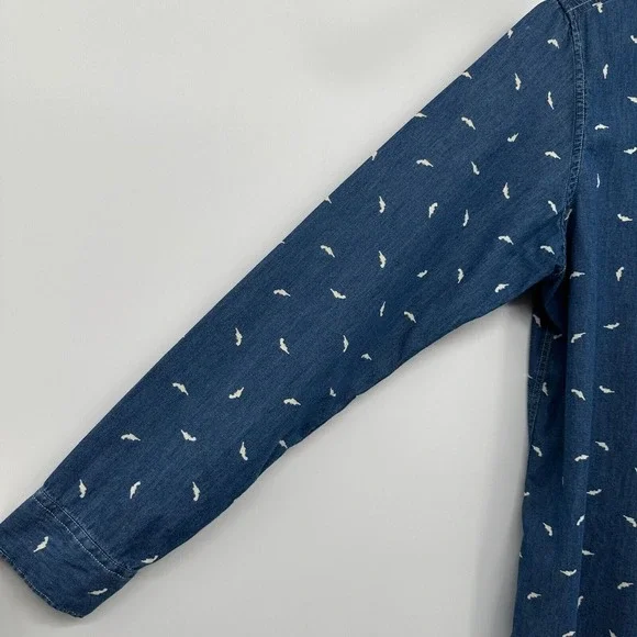 Maison Scotch Top Shirt Blouse Size 3‎ Large Blue Denim Long Sleeve Button Up - Picture 7 of 16